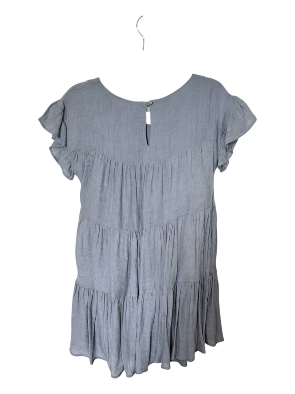 Blu Ivy Dress Tiered Ruffle Short Sleeve Small Blue NWT - Picture 4 of 12